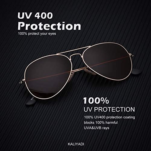 KALIYADI Classic Aviator Sunglasses For Men Women Driving Sun Glasses Polarized Lens UV Blocking