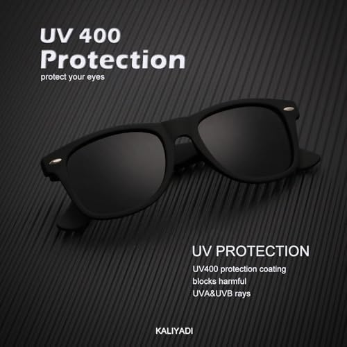 KALIYADI Polarized Sunglasses For Men And Women Matte Finish Sun Glasses Color Mirror Lens UV Blocking (3 Pack)