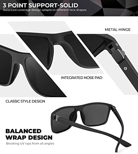 KALIYADI Polarized Sunglasses For Men And Women Mens Sun Glasses With UV Protection For Driving Fishing Golf (3 Packs)