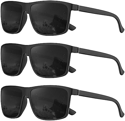 KALIYADI Polarized Sunglasses for Men and Women Mens Sun Glasses with UV Protection for Driving Fishing Golf (3 Packs)