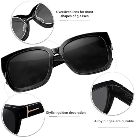 KANASTAL Oversized Over Glasses Sunglasses For Women Men Square Fit Over Polarized Sun Glasses UV400