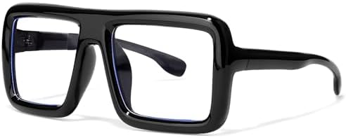 Knliwkm Big Black Rimmed Nerd Glasses Costume For Women Men Thick Square Oversized Frame Clear Lens Eyeglasses Old Man Adults Children