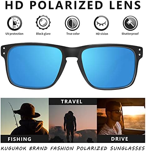 KUGUAOK Polarized Square Sunglasses For Men And Women Matte Finish Sun Glasses UV Protection Glasses