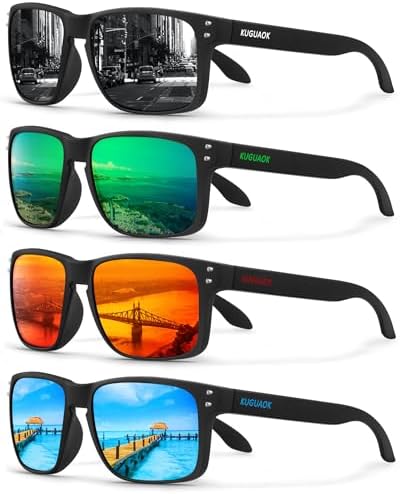 KUGUAOK Polarized Square Sunglasses For Men and Women Matte Finish Sun Glasses UV Protection Glasses