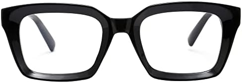 Kursan Classic Non Prescription Clear Lens Black Glasses For Women Men Thick Square Frame Eyeglasses