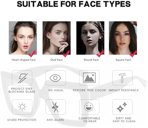 Kursan Oversized Square Black Glasses For Women Men Big Frame Blue Light Blocking Glasses Fashion Eyeglasses