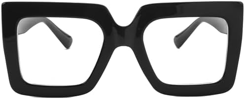 Kursan Oversized Square Black Glasses for Women Men Big Frame Blue Light Blocking Glasses Fashion Eyeglasses