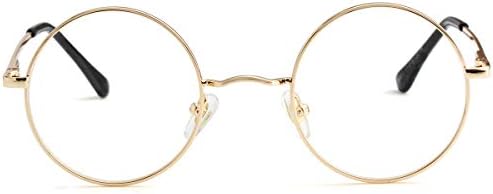 Kursan Small Round Clear Lens Glasses Non Prescription Circle Metal Frame Eyewear