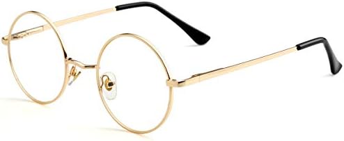 Kursan Small Round Clear Lens Glasses Non Prescription Circle Metal Frame Eyewear