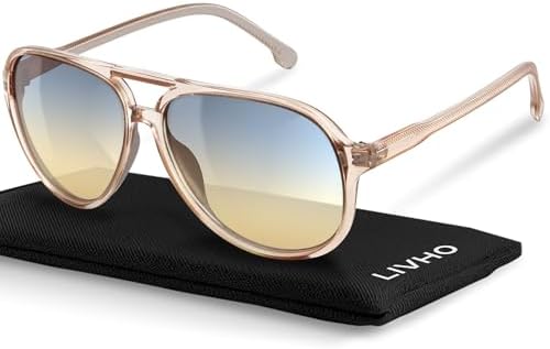 livho Trendy Polarized Aviator Sunglasses Women Men Retro Sun Glasses for Women Men 2025 Oversized UV Protection Shades