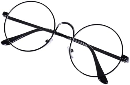 LOVEF Large Oversized Metal Frame Clear Lens Round Circle Vintage Eye Glasses 5.4 * 2inch