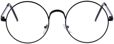 LOVEF Large Oversized Metal Frame Clear Lens Round Circle Vintage Eye Glasses 5.4 * 2inch