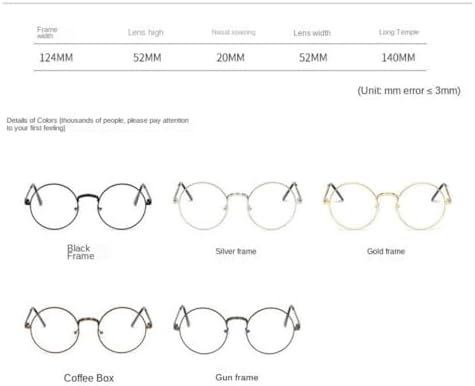 LOVEF Large Oversized Metal Frame Clear Lens Round Circle Vintage Eye Glasses 5.4 * 2inch