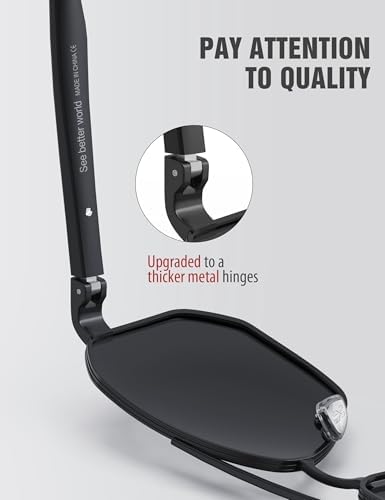 LUENX Aviator Sunglasses For Men Square Polarized Polygon Lens - UV 400 Protection With Accessories 61MM Driving Outdoor