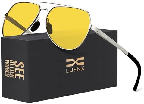 LUENX Aviator Sunglasses for Men Women Polarized New Shades Large Metal Frame - UV 400 Protection