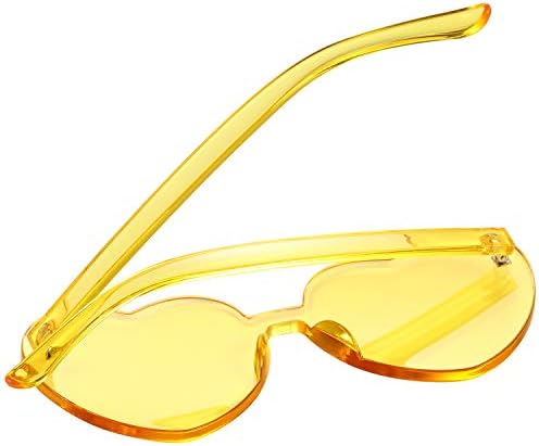 Maxdot Heart Shape Sunglasses Rimless Transparent Heart Glasses Colorful Party Favors