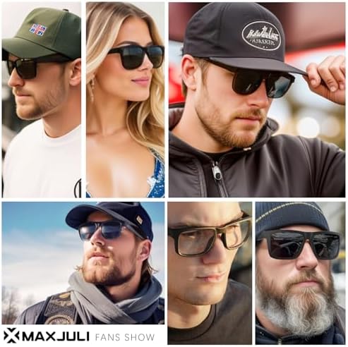 MAXJULI XXL Size Double Extra Large Z87 Sunglasses For Big Wide Heads Men TR90 Ultralight UV400 Protection Glasses 8228
