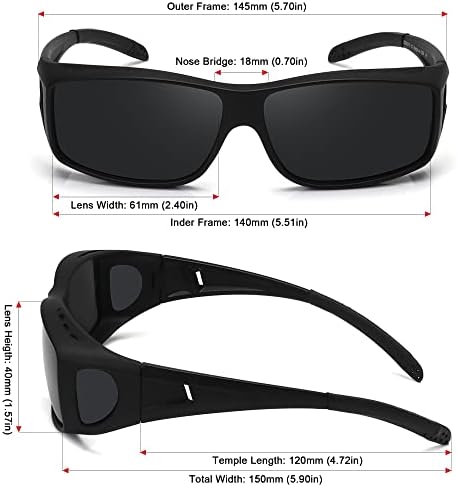 MEETSUN Fit Over Glasses Sunglasses For Men Women Wrap Around Sunglasses Polarized UV400 Protection