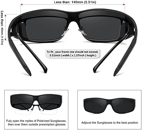 MEETSUN Fit Over Glasses Sunglasses For Men Women Wrap Around Sunglasses Polarized UV400 Protection