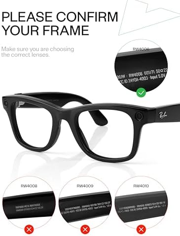Mryok Replacement Lenses Compatible With Ray-Ban Meta Wayfarer RW4006 50mm Smart Glasses - Options