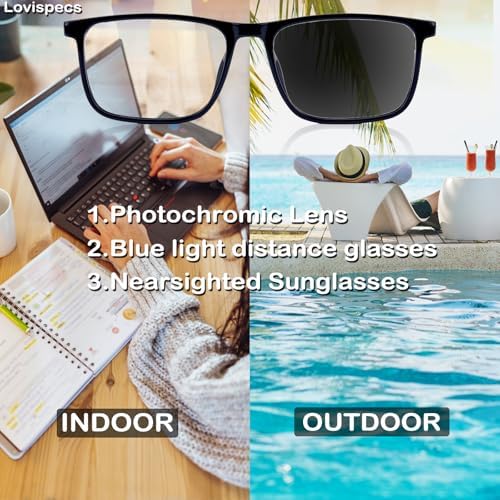 Nearsighted Glasses Distance Men Near Sighted Vision Driving Myopia Photochoromic See Far Eyeglasses Frame