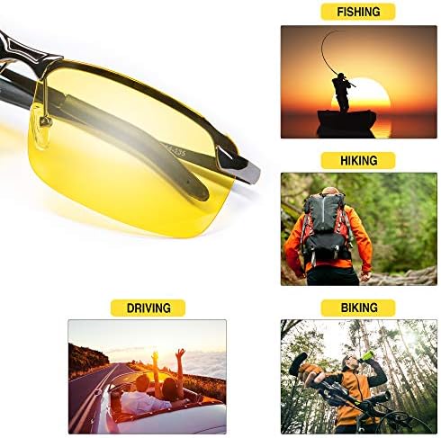 Night Driving Glasses Anti Glare Polarized With Stylish Case - Night Vision/ Tac Glasses - For Driving - Nighttime Glasses