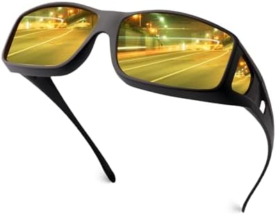 Night Driving Glasses for Men Women Fit Over Sunglasses Anti Glare Polarized HD Night Vision Glasses