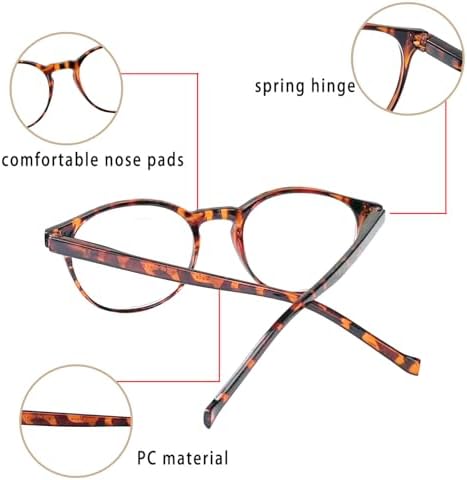 NORPERWIS 5 Pairs Reading Glasses - Standard Fit Spring Hinge Readers Glasses For Men And Women (5Color 2.5 X)