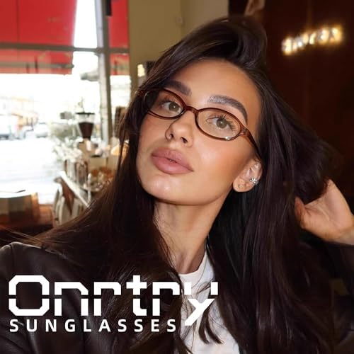 Onrtry Retro Oval Blue Light Glasses For Women 90s Small Face Eyeglasses Fake Nerd Cosplay Eyewear