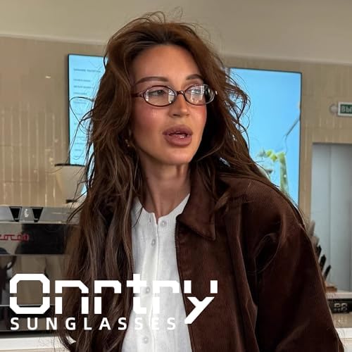 Onrtry Retro Oval Blue Light Glasses For Women 90s Small Face Eyeglasses Fake Nerd Cosplay Eyewear