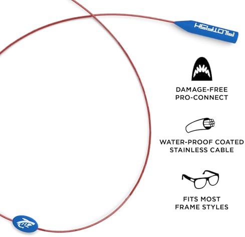 Pilotfish Wire Sunglasses Strap No-Tail Eyewear Retainer For Glasses Secure Eyeglass Holder For Sports And Outdoors