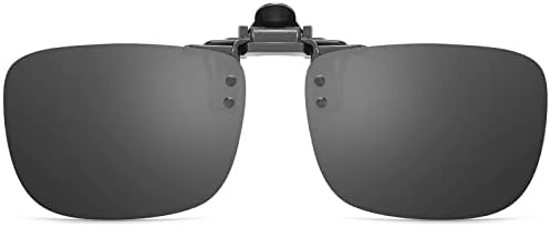 Polarized Clip-on Flip Up Metal Clip Rimless Sunglasses for Prescription Glasses