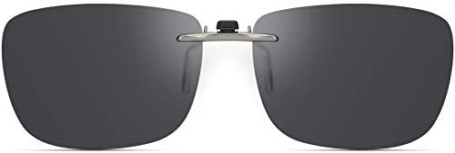 Polarized Clip On Sunglasses Over Prescription Glasses Men Women Compact Fit Non-Flip Up