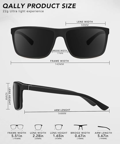 Polarized Sunglasses For Men Rectangular Frame Men's Polarized Sunglasses Sports Sunglasses With UV400 Protection