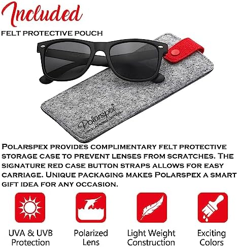 PolarSpex Polarized Sunglasses For Men And Women – UV Protection Durable & Lightweight Retro Sunglasses For Driving Fishing
