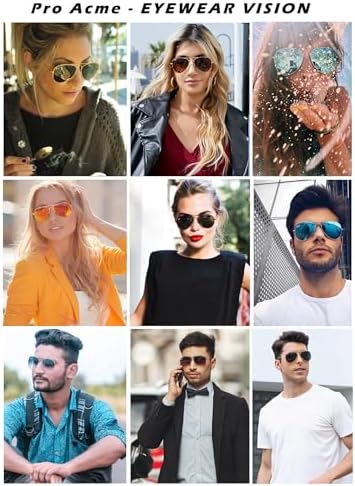 Pro Acme Classic Aviator Sunglasses For Women & Men Metal Frame UV400 Driver Sunglasses