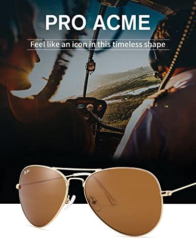 Pro Acme Classic Aviator Sunglasses For Women & Men Metal Frame UV400 Driver Sunglasses