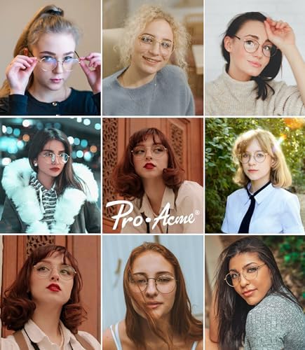 Pro Acme Classic Round Metal Clear Lens Glasses Frame Unisex Circle Eyeglasses