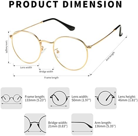 Pro Acme Classic Round Metal Clear Lens Glasses Frame Unisex Circle Eyeglasses
