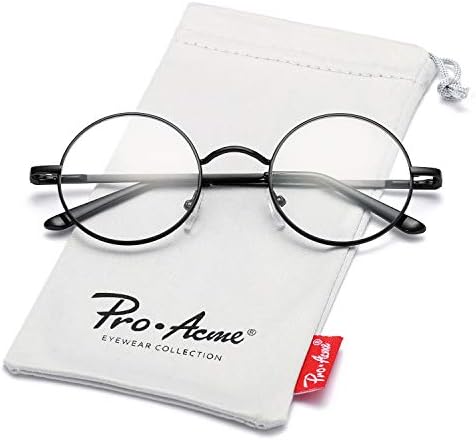 Pro Acme Non Prescription Clear Lens Glasses Retro Small Round Metal Frame