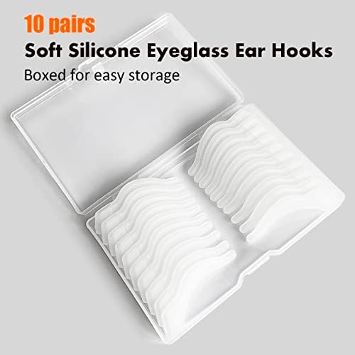 PTSLKHN Soft Silicone Eyeglass Ear Hooks 10 Pairs Of Non-Slip Eyeglasses Ear Grips For Glasses Sunglasses Reading Glasses