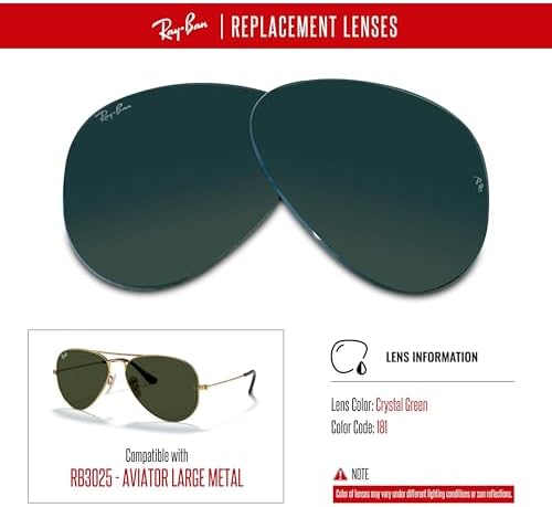Ray-Ban Original AVIATOR LARGE METAL RB3025 Replacement Lenses +BUNDLE With ACCESSORY EYEWEAR KIT
