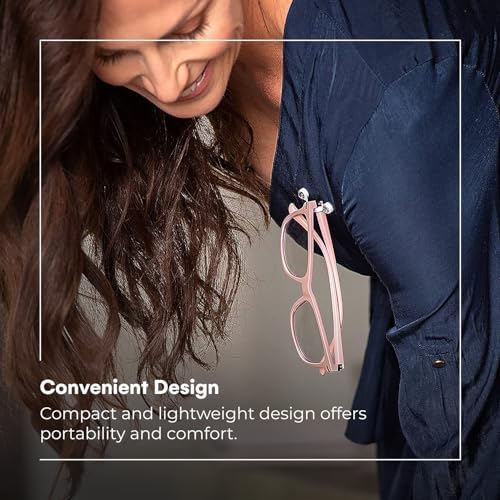 Readerest Magnetic Eyeglass Holders (2 Pack) Eyewear Accessory Secure Clip For Readers Sunglasses ID Badges Glasses Holders USA Made (Black & Stainless Steel)