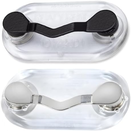 Readerest Magnetic Eyeglass Holders (2 Pack) Eyewear Accessory Secure Clip for Readers Sunglasses ID Badges Glasses Holders USA Made (Black & Stainless Steel)