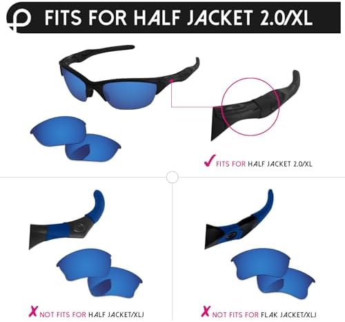 Replacement Lenses & Rubber Kits For Oakley Half Jacket 2.0 OO9144 62mm Sunglass