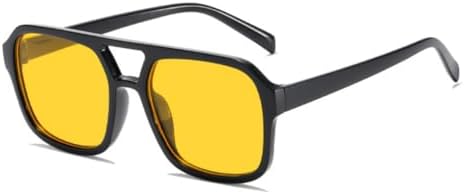 Retro 70s Square Aviator Sunglasses Women Men Vintage Rectangle Sunglasses Flat Frame Trendy Shades