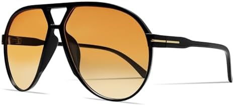 Retro Aviator Sunglasses for Women Men Oversized Classic 70s Vintage Trendy Tangle Free Square Aviators Sun Glasses