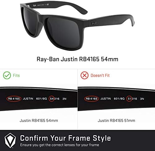 Revant Replacement Lenses For Ray-Ban Justin RB4165 54mm