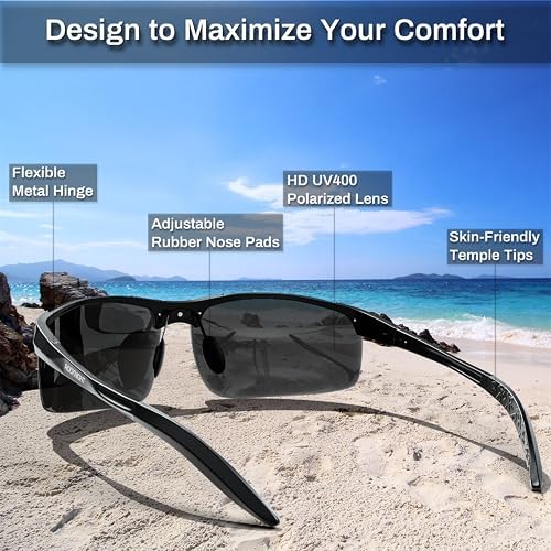 ROCKNIGHT Driving HD Polarized UV400 Protection Ultra Light Al-Mg Golf Fishing Outdoor Sunglasses