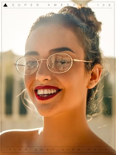 SA106 Classic Retro Oval Round Metal Rim Clear Lens Eyeglasses Gold - Clear